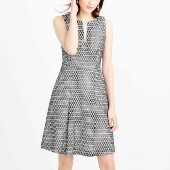 J. Crew // Black and White Contrast Eyelet Dress - Picture 1 of 8